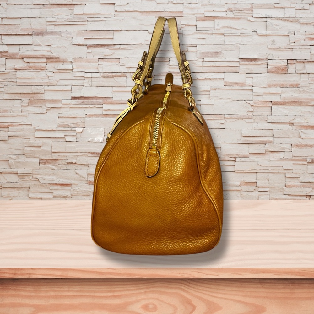 MICHAEL Michael Kors Grayson Large Tan Pebbled Leather Satchel Boston Bag - Picture 3 of 6